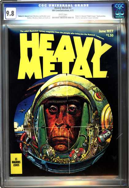 CGC Graded Comics - Heavy Metal #3 (CGC) - June 1997 - Monkey - Helmet - Target Scope - Planes
