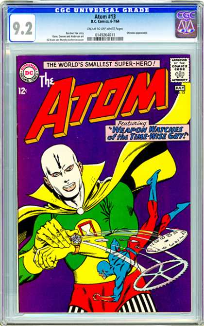 CGC Graded Comics - Atom #13 (CGC) - The Worlds Smallest Super-hero - Atom 13 - Weapon Watches Of The Time-wise Guy - Shooting Watch - 92