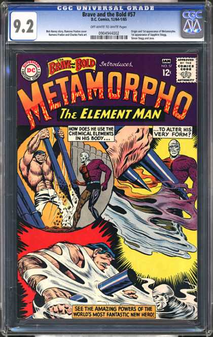 CGC Graded Comics - Brave and the Bold #57 (CGC) - Metamorpho - Elemant Man - Chemical Elements - Muscular Man - White Face Man