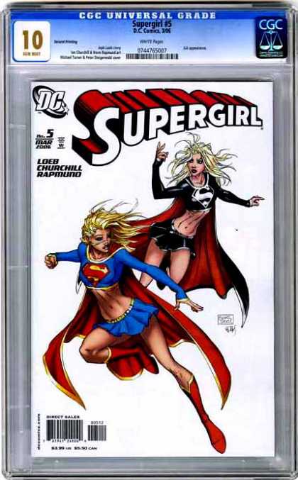 CGC Graded Comics - Supergirl #5 (CGC) - White Background - Black Outfit - Graded - Gem Mint - Ten