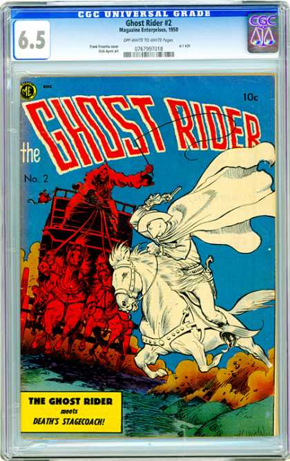 CGC Graded Comics - Ghost Rider #2 (CGC) - White Man - White Horse - Pistol - Hell Chariot - Red Horses