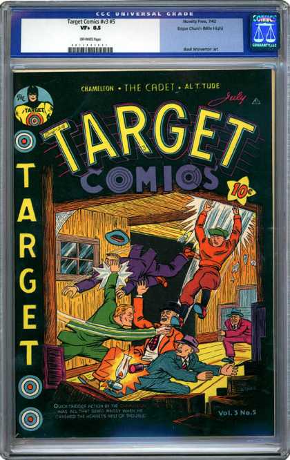 CGC Graded Comics - Target Comics #v3 #5 (CGC) - Target - Chameleon - The Cadet - Fighting - Suits