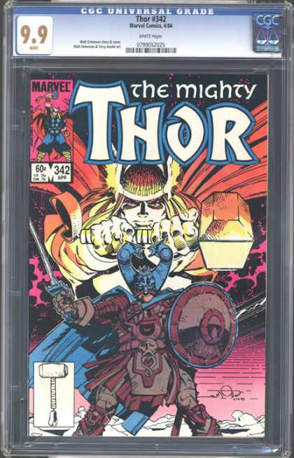 CGC Graded Comics - Thor #342 (CGC) - Thor - Hammer - Viking - Sword - Shield