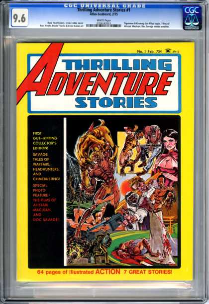 CGC Graded Comics - Thrilling Adventure Stories #1 (CGC) - Thrilling Adventrue Stories - Superhero - Collectors Edition - Savage Tales - February