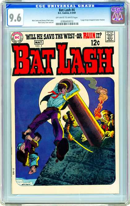 CGC Graded Comics - Bat Lash #4 (CGC) - Bat Lash - Will He Save The West Or Ruin It - Cowboy - Cannon - Moon