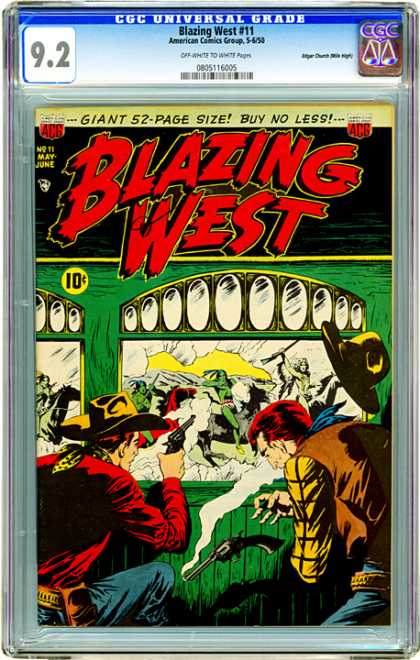 CGC Graded Comics - Blazing West #11 (CGC) - Blazing West - Gun - Horse - Cow Boy - Hat
