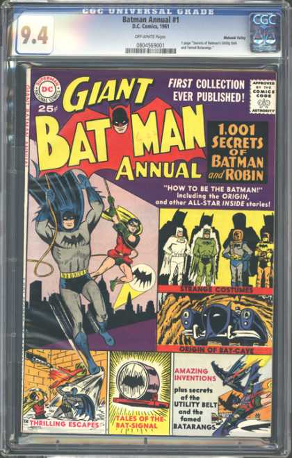 CGC Graded Comics - Batman Annual #1 (CGC) - Dc Comics - 1001 Secrets Of Batman And Robin - Dynamic Duo - Bat Signal - Batmobile