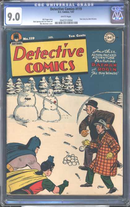CGC Graded Comics - Detective Comics #119 (CGC) - Batman - Snowman - Snowballs - Crooks - Surprised