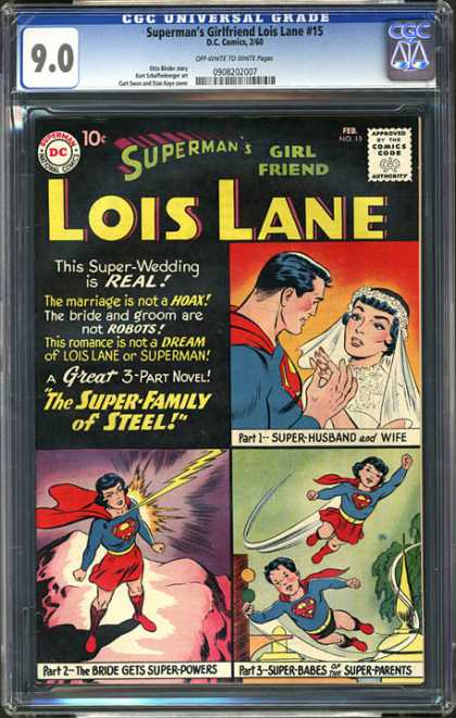 CGC Graded Comics - Superman's Girlfriend Lois Lane #15 (CGC) - Super-family Of Steel - Wedding - Husband - Wife - Children