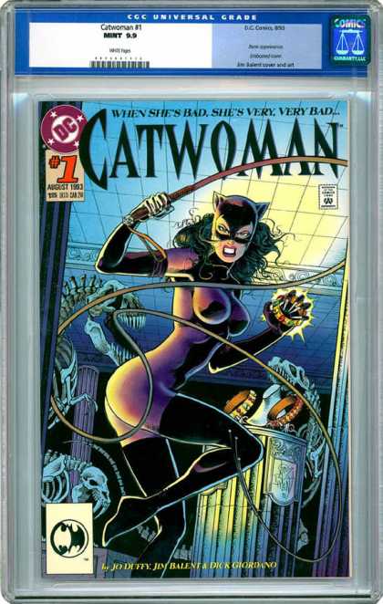 CGC Graded Comics - Catwoman #1 (CGC) - Dinosaur Skeletons - Whip - Pillar - Jewelry - Museum