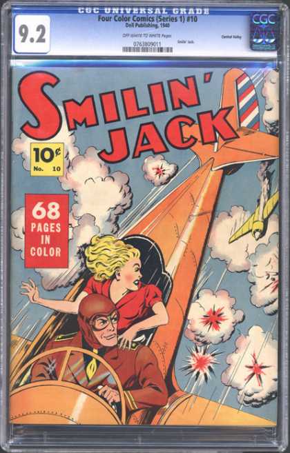 CGC Graded Comics - Four Color Comics (Series 1) #10 (CGC) - 10 Cents - Airplane - Smilin Jack - Aircraft - Pilot