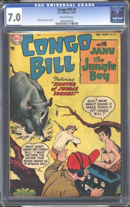 CGC Graded Comics - Congo Bill #4 (CGC) - Congo Bill - Jungle Boy - Rhinoceros - Rhino - Janu