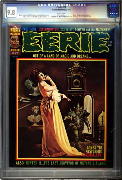 CGC Graded Comics - Eerie #71 (CGC) - Grandfather Clock - Mysterious Goblin - Land Of Magic And Dreams - Exorcist - Bust
