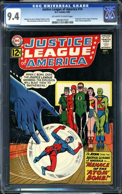 CGC Graded Comics - Justice League of America #14 (CGC) - Wonder Woman - Flash - Door - Ball - Bowling