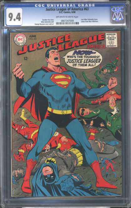 CGC Graded Comics - Justice League of America #63 (CGC) - Yowl - Best - Number One - Victory - The Best