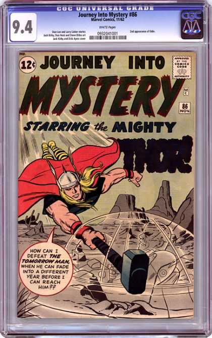CGC Graded Comics - Journey into Mystery #86 (CGC) - Journey Into Mystery - Mighty Thor - Strong Muscled Warrior - Tomorrow Man - Red Cape