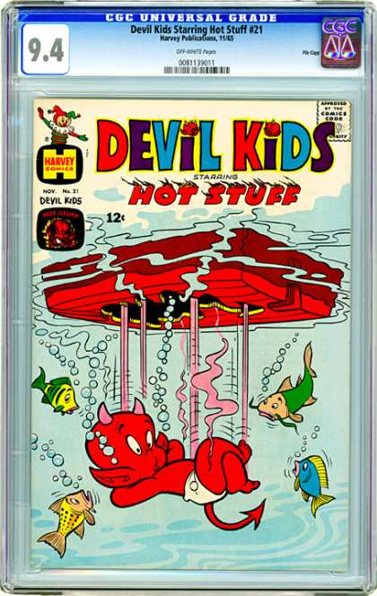 CGC Graded Comics - Devil Kids Starring Hot Stuff #21 (CGC) - Devil Kids - Hot Stuff - Harvey Comics - Water - Fish