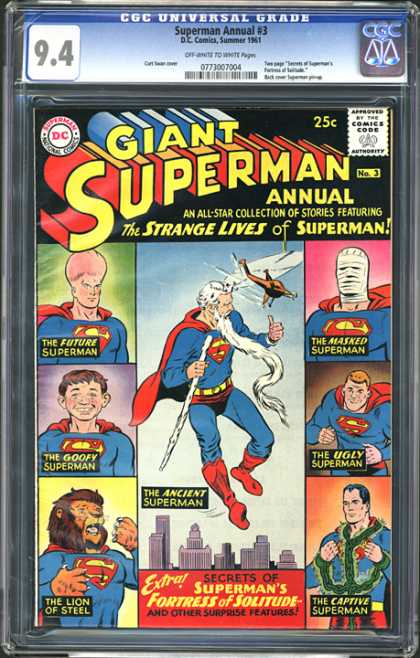CGC Graded Comics - Superman Annual #3 (CGC) - Giant Superman - Annual - All-star - Strange Lives Of Superman - Stories