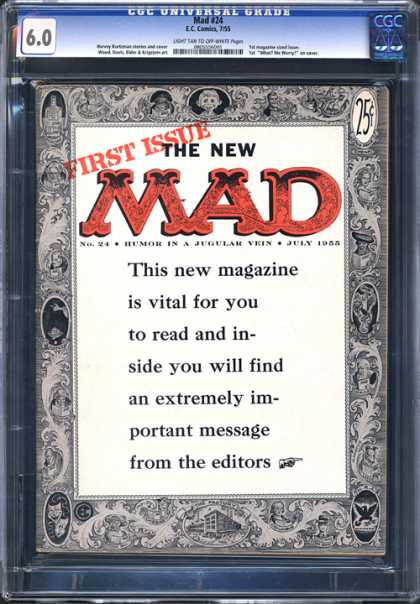 CGC Graded Comics - Mad #24 (CGC) - First Issue - 25 Cents - The New Mad - Important Message - July