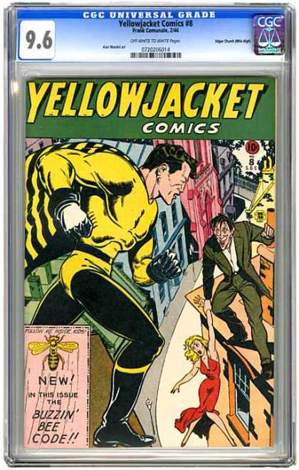 CGC Graded Comics - Yellowjacket Comics #8 (CGC) - Yellowjackt - Green - Buzzin Bee - Code - Woman