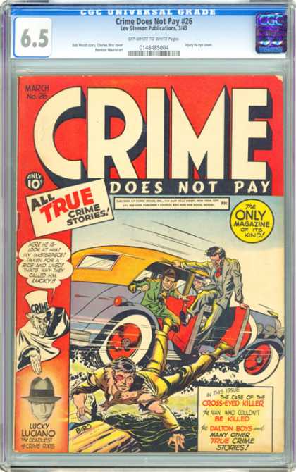 CGC Graded Comics - Crime Does Not Pay #26 (CGC) - Crime - Killer - Magazine - Lucky - White Wall Tires
