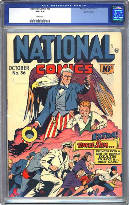 CGC Graded Comics - National Comics #36 (CGC) - National Comic - Uncle Sam - The Brief Case - American Eagle - Patriotism
