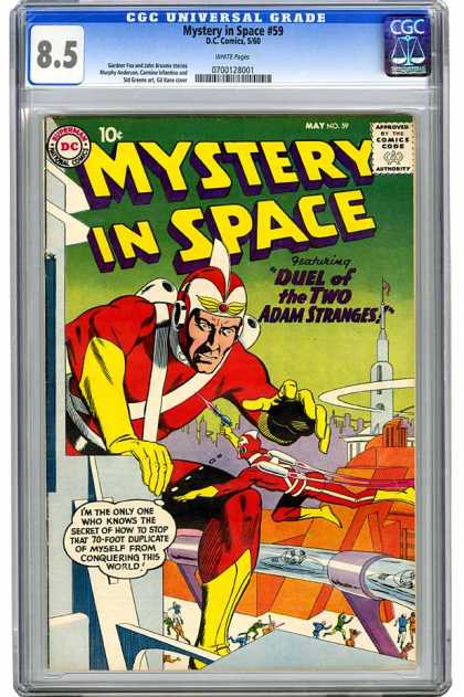 CGC Graded Comics - Mystery in Space #59 (CGC) - Duel Of The Two Adam Stranges - 10c - May - No 59 - Approved By The Comic Code