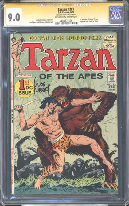 CGC Graded Comics - Tarzan #207 (CGC) - Tarzan Of The Apes - Apes - Knife - 1st Dc Issue - Jungle
