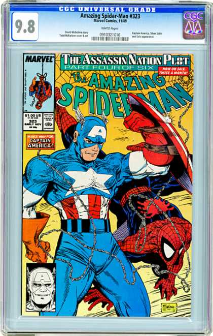 CGC Graded Comics - Amazing Spider-Man #323 (CGC) - Captain America - Chain - The Assassin Nation Plot - Marvel - Shield