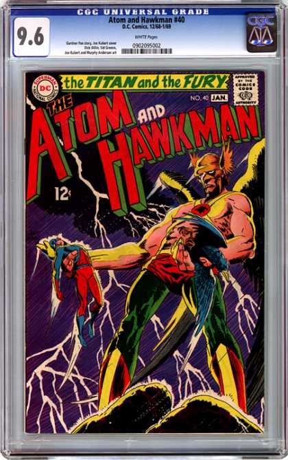 CGC Graded Comics - Atom and Hawkman #40 (CGC) - Atom - Hawkman - Titan And Fury - Lightning - Number 40