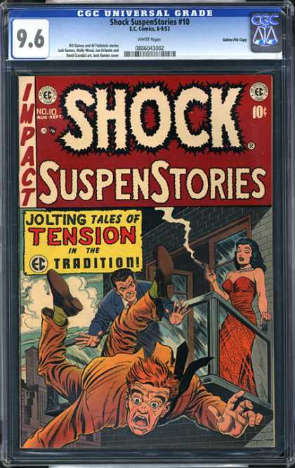 CGC Graded Comics - Shock SuspenStories #10 (CGC) - Shock - Suspen Stories - Impact - Man - Tension