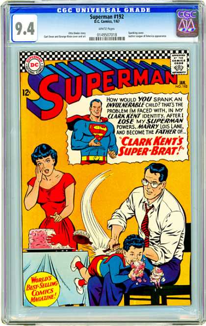 CGC Graded Comics - Superman #192 (CGC) - Clark Kent - Super-brat - Lois Lane - Lose Powers - Broken Brush