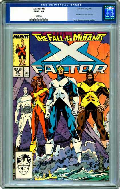 CGC Graded Comics - X-Factor #26 (CGC) - The Fall Of The Mutants - X Factor - Eye Goggles - Erect Stance - Black And White Inset Image