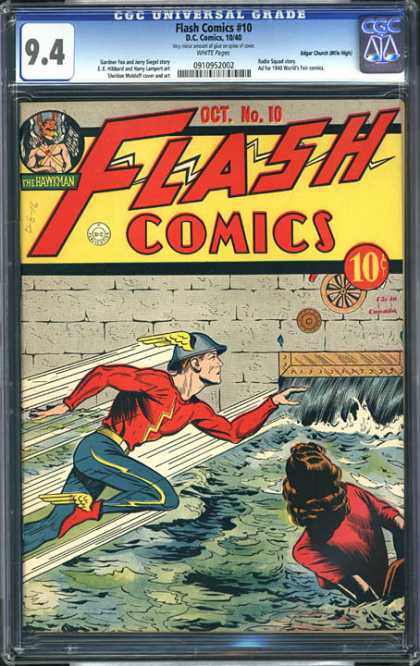 CGC Graded Comics - Flash Comics #10 (CGC) - Lighting - Fast - Wet - Wings - 10