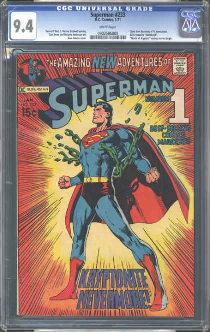 CGC Graded Comics - Superman #233 (CGC) - Superman - Amazing New Adventures - Best-selling - Kryptonite Nevermore - Dc