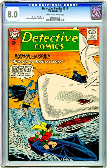 CGC Graded Comics - Detective Comics #314 (CGC) - Murder - Movieland - Mystery - Moby Dick - Killer