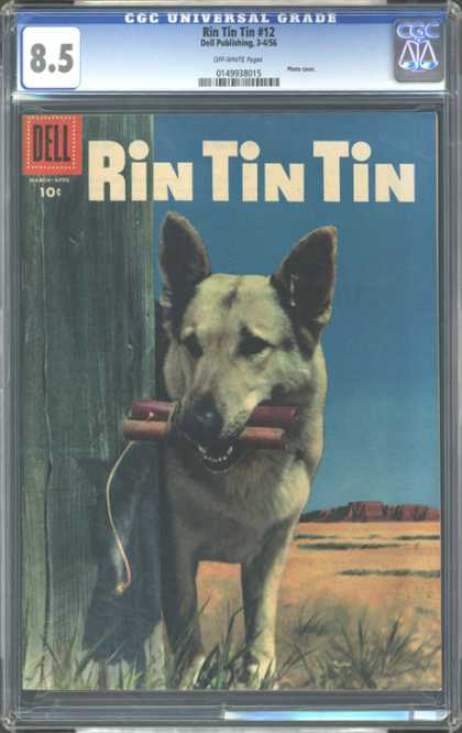 CGC Graded Comics - Rin Tin Tin #12 (CGC) - Dog - Dell - Bomb - Fence - Wick