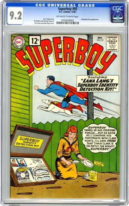 CGC Graded Comics - Superboy #93 (CGC) - 12 Cents - Superboy - Lana Langs - Identity Detection Kit - Footprints