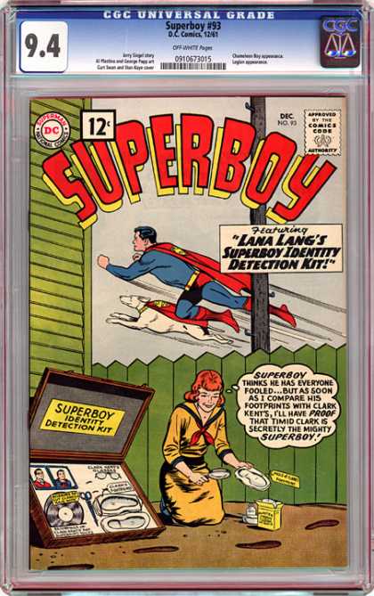 CGC Graded Comics - Superboy #93 (CGC) - Superboy - Superboy Identity Detection Kit - Lama Lang - Flying - Flying Dog
