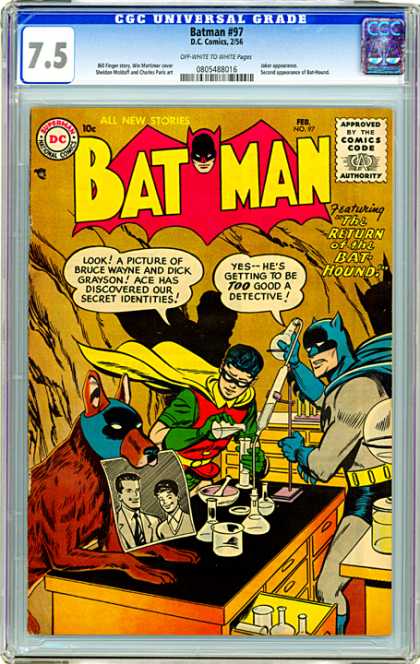 CGC Graded Comics - Batman #97 (CGC) - Batman - Comics Code - Costumes - Robin - Dog