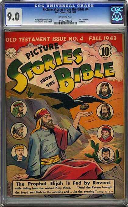 CGC Graded Comics - Picture Stories from the Bible #4 (CGC) - Stories From The Bible - Man - Bird - Rock - Clauds