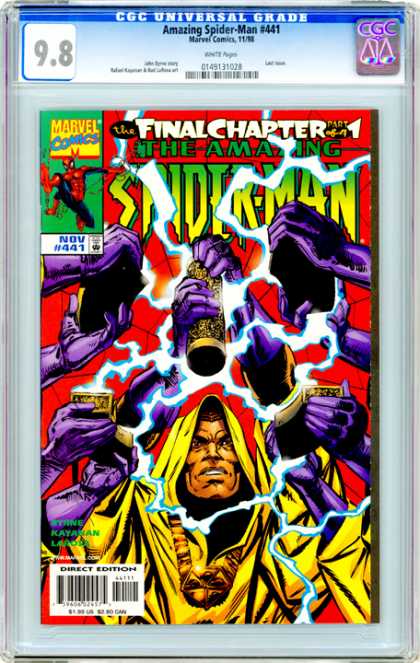 CGC Graded Comics - Amazing Spider-Man #441 (CGC) - Marvel Comics - Final Chapter - Purple Hands - Yellow Hooded Cape - November