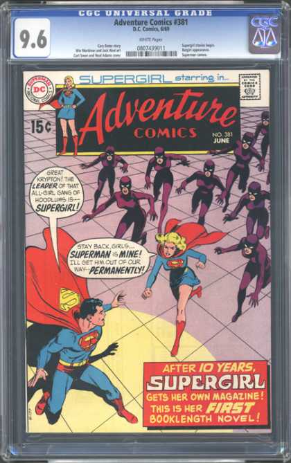 CGC Graded Comics - Adventure Comics #381 (CGC) - Supergirl - Superman - Fighting - No 381 - Adventure