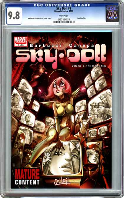 CGC Graded Comics - Sky Doll #3 (CGC) - Tv - Big Boobs - Red Head - Gold Wings - Gun