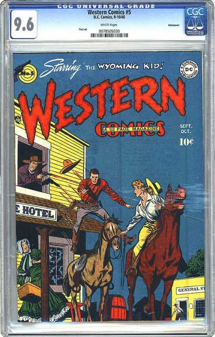 CGC Graded Comics - Western Comics #5 (CGC) - Wyoming Kid - Cowboys - Cowgirl - Horses - Guns