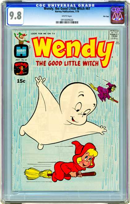 CGC Graded Comics - Wendy, the Good Little Witch #61 (CGC) - Casper - Friendly Ghost - Witch - Flying - Rain