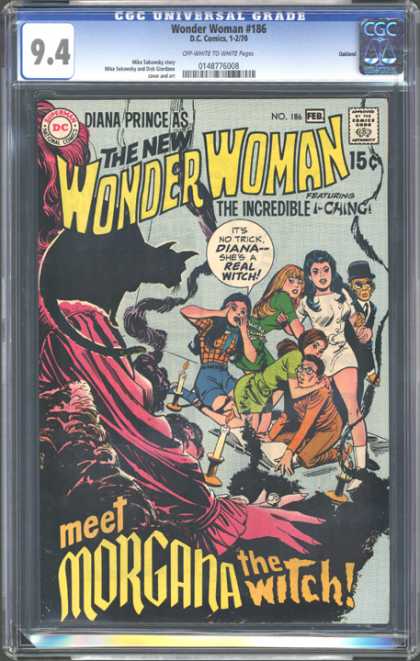 CGC Graded Comics - Wonder Woman #186 (CGC) - The New Wonder Woman - Incredible I-ching - Morgana The Witch - Meet Morgana - Black Cat