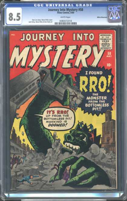 CGC Graded Comics - Journey Into Mystery #58 (CGC) - Journey Into Mystery - Rro - Monster From Bottomless Pit - Subway - Green Monster
