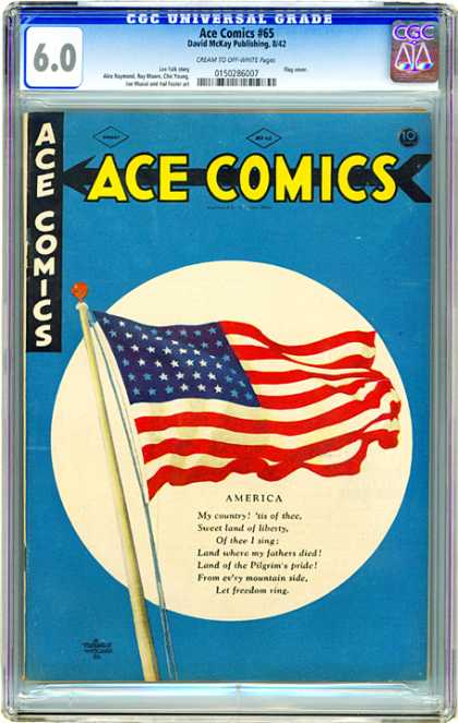 CGC Graded Comics - Ace Comics #65 (CGC) - Country - Flag - America - Pride - Freedom
