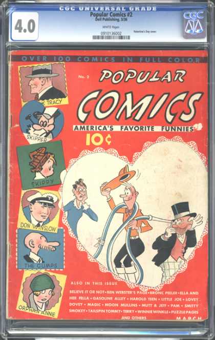 CGC Graded Comics - Popular Comics #2 (CGC) - Popular Comics - Hat - Fireman - Heart - Skippy